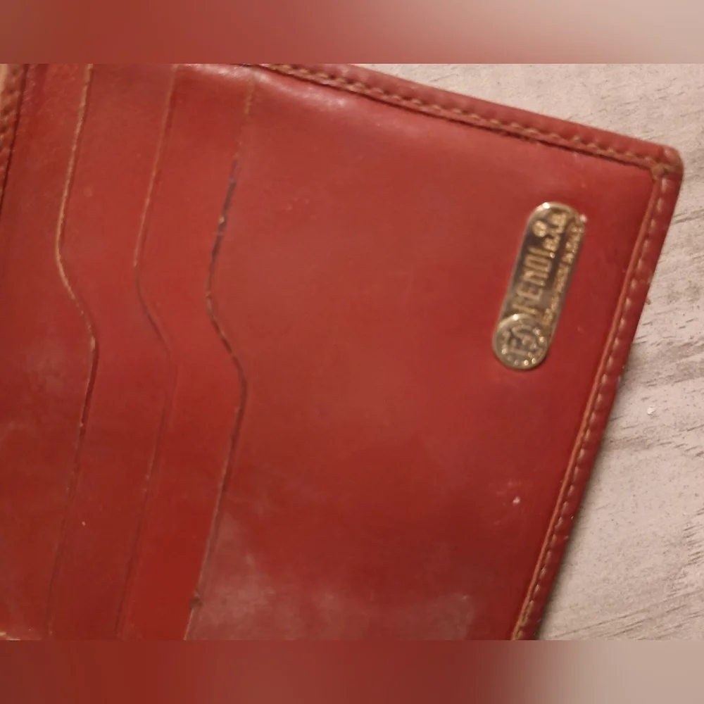 Fendi Wallet Purse Bifold Pecan Green Brown Woman Authentic Used